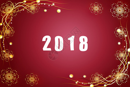 2018喜庆花卉红色背景图片