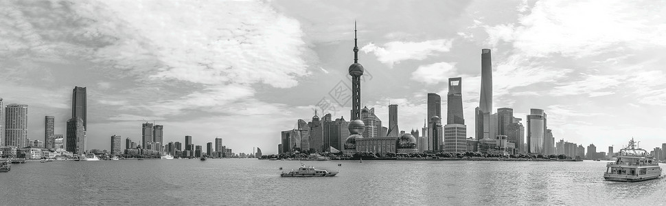 上海陆家嘴东方明珠金融中心全景图背景背景图片
