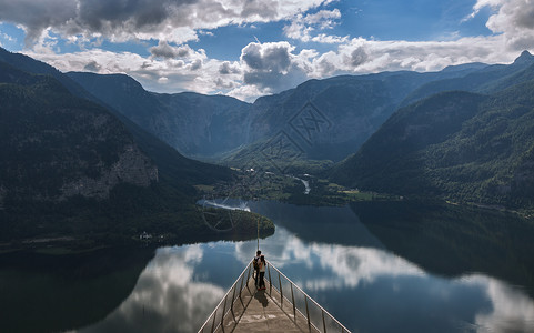奥地利旅游小镇的湖光山色图片