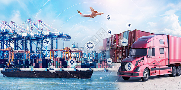 巴拿马码头物流信息科技设计图片