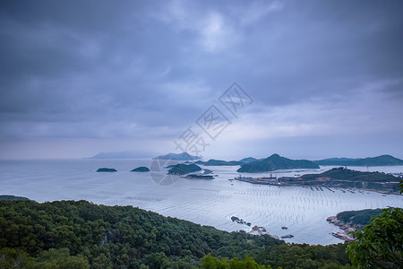 簕山古渔村霞浦日落机位全景图背景