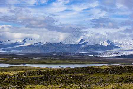 欧洲雪山欧洲冰岛瓦特纳冰川国家公园背景