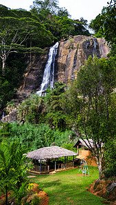 德尼亚植物园瀑布背景图片