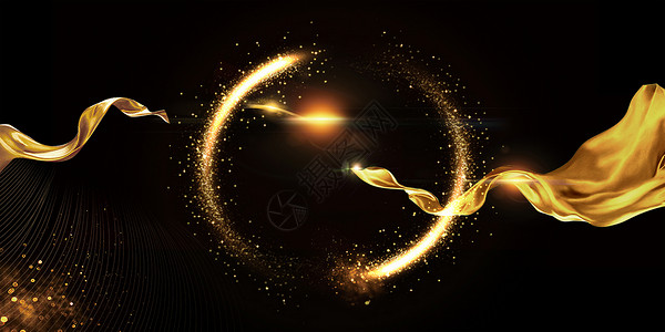 流动粒子黑金大气背景设计图片