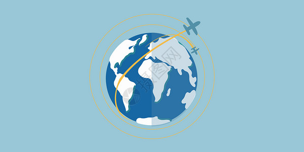 地球飞机出国留学设计图片