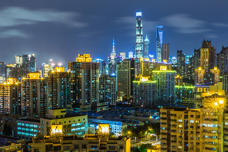 上海浦东新区夜景背景