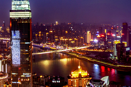 重庆夜景菜园坝大桥高清图片