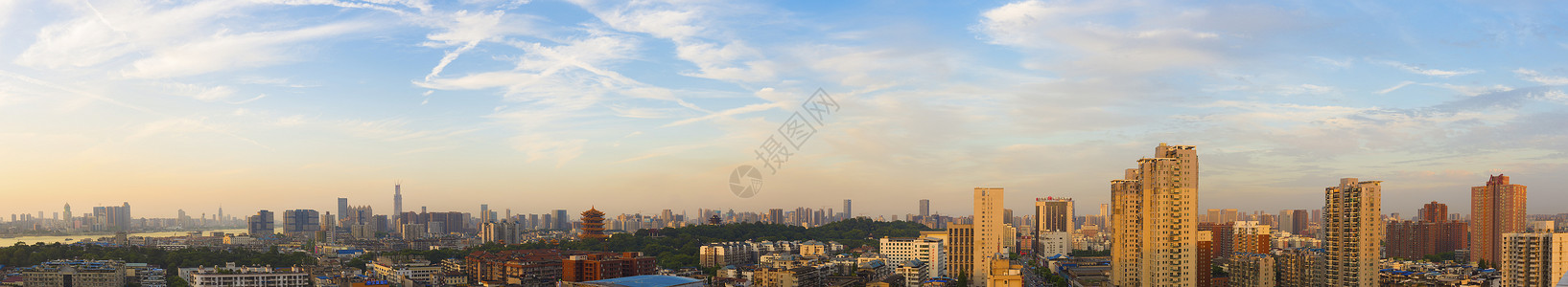 武汉美景俯视长江主轴上的城市美景背景