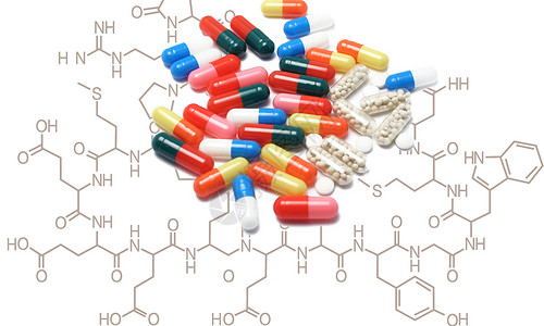 药品检查药片分子结构式设计图片