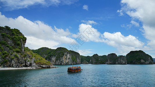 大海有龙素材越南下龙湾世界自然遗产风景名胜背景