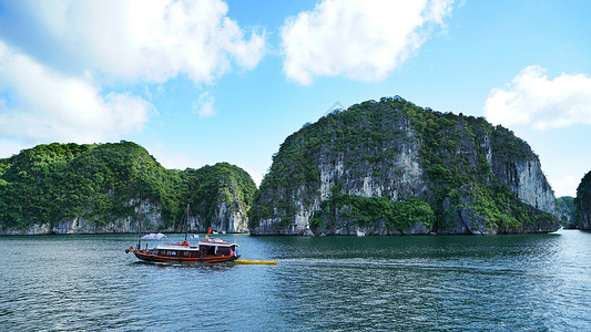 大海有龙素材越南下龙湾世界自然遗产风景名胜 小暑背景