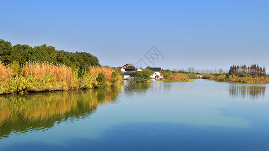 常熟沙家浜风景区背景图片