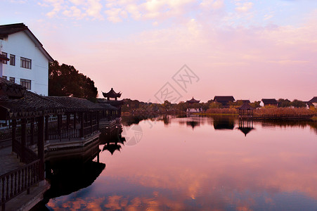 常熟沙家浜风景区背景图片