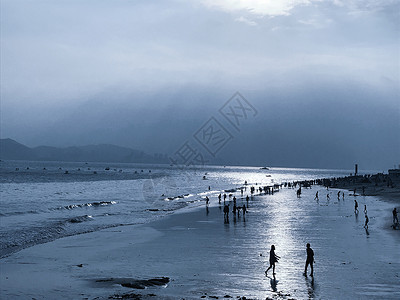 厦门游客厦门海边美景背景