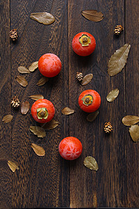 新鲜水果柿子背景图片