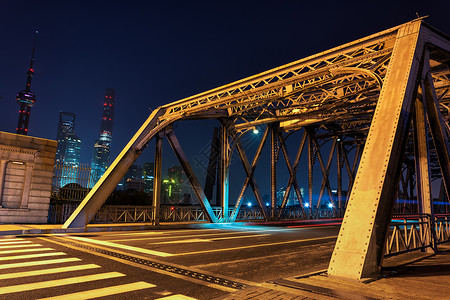 上海外白渡桥夜景背景图片