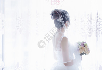 婚礼白色纱幔高清图片