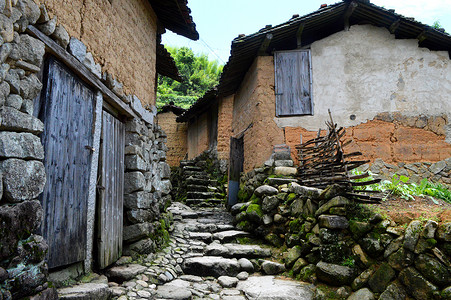 土坯房丽水坑根石寨风景照背景