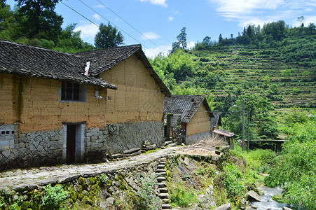 丽水坑根石寨风景照背景图片