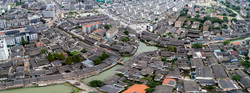 新市古镇全景背景图片