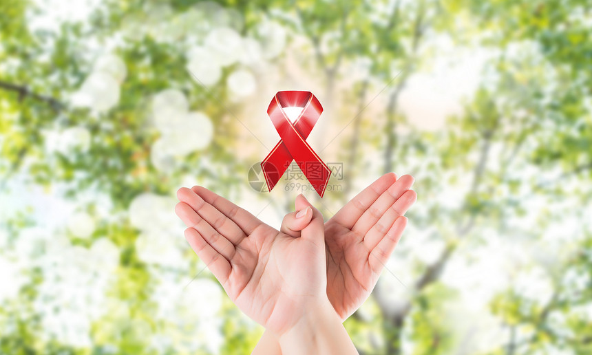 预防艾滋病红丝带图片