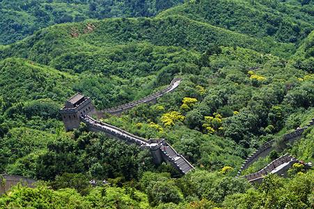 八达岭长城绵延的山高清图片