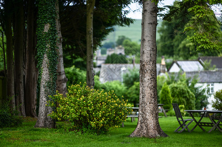 英格兰乡村酒店户外花园休闲背景图片