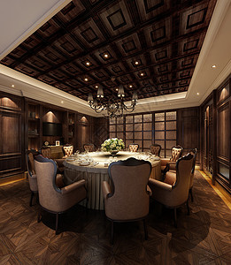 新古典餐厅室内设计效果图背景图片
