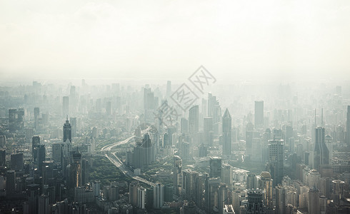 城市摩天楼俯瞰上海背景