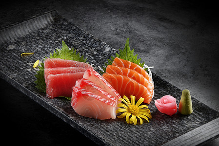 寿司刺身日式料理刺身拼盘背景