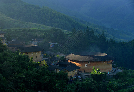 永定福建南靖县书洋镇田螺坑土楼背景