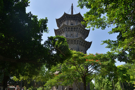 历史文物古迹泉州开元寺背景