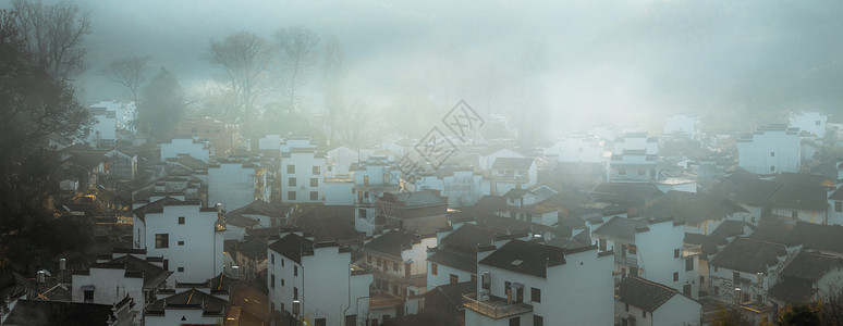 风景写意江西婺源石城背景