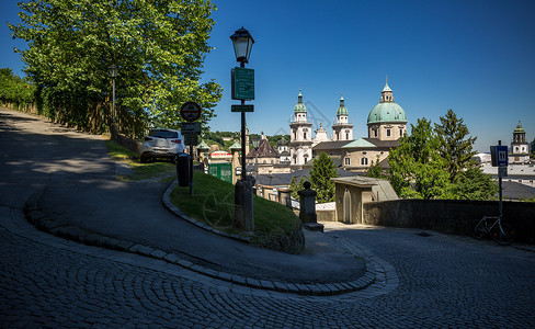著名欧洲旅游城市萨尔斯堡著名旅游景点高清图片素材