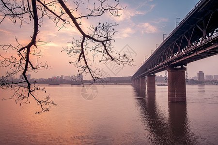 武汉长江大桥风光景点高清图片素材