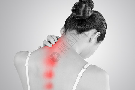 女背面颈椎疾病设计图片