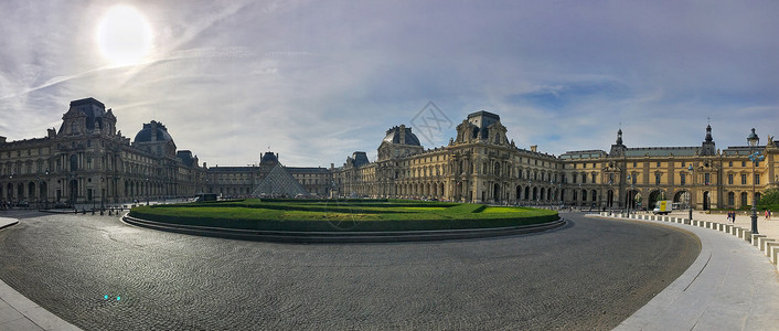 巴黎全景图法国卢浮宫全景图背景