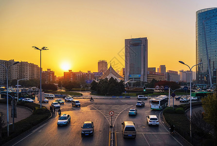 武汉城市风景光谷黄昏背景图片