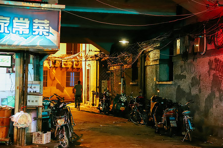 小樽街景夜景上海巷子街景背景