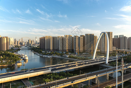 风景秀丽的海河景观背景图片