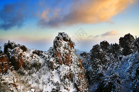 黄山景色大美黄山冬天景色背景