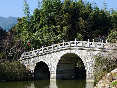 井冈山石拱桥背景图片