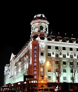 哈尔滨中央大街欧式建筑背景