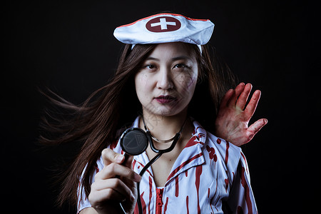 医生节日万圣节装扮护士人物背景