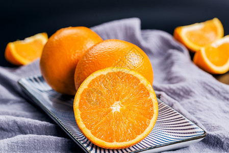 新鲜橙子水果剖面图高清图片