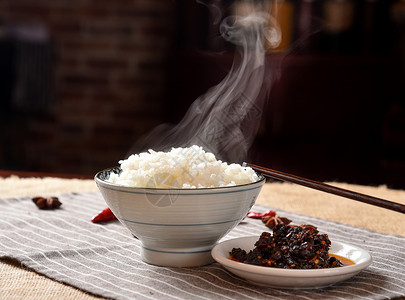 米饭餐具野米饭高清图片