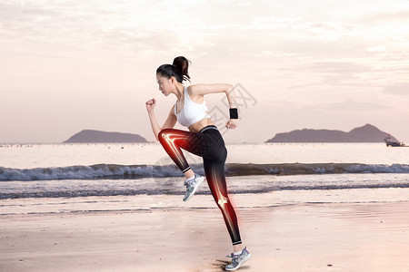 年轻健康健身跑步的女性设计图片