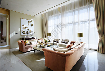沙发背景挂画简约现代的客厅背景
