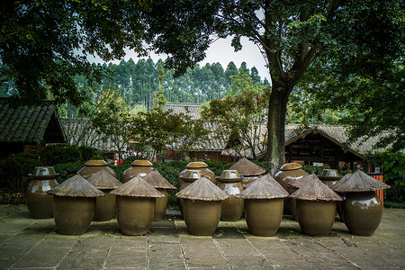 古法佳酿晒醋背景