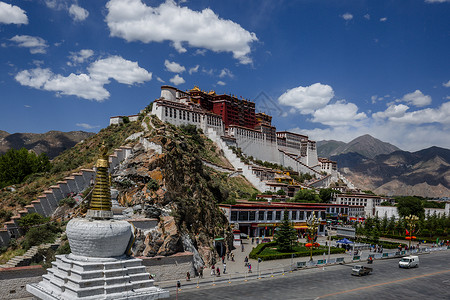 西藏拉萨壮观的布达拉宫风光西藏旅游高清图片素材